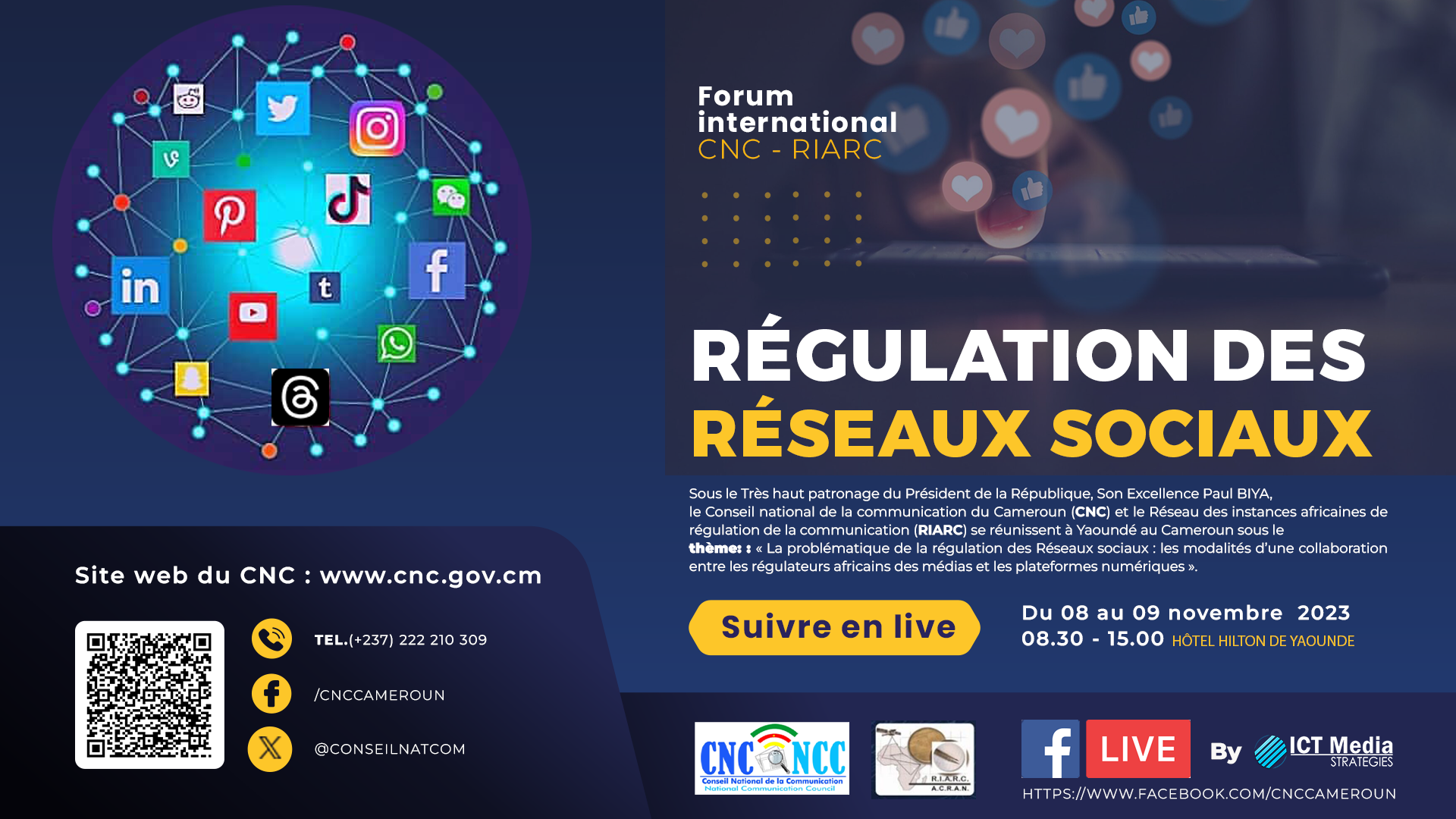 Cameroun : Forum International CNC - RIARC sur la rÃ©gulation des rÃ©seaux sociaux